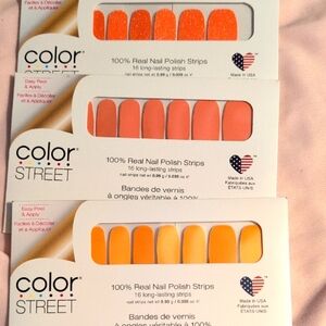 Color Street Vibrant Orange Nail Strips Party Essential